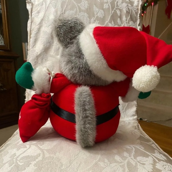 VINTAGE JC PENNY Plush Stuffed Santa Mouse with Sac Korea 15" Christmas holidays - Picture 7 of 7